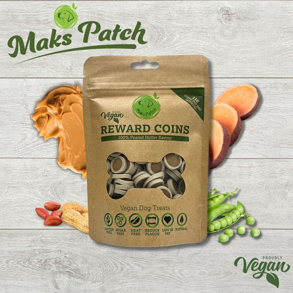 Vegan Dog Training Treats - Maks Patch Peanut Butter Reward Coins - 100g