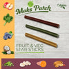 Vegan Dog Treats - Fruit & Veg Star Sticks - added Coconut Oil - 2 sizes