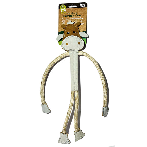 Cuthbert the Cow. Your Eco Friendly Leather Dog Toy.