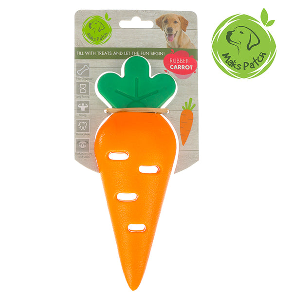 MaksPatch Rubber Carrot Treat Toy