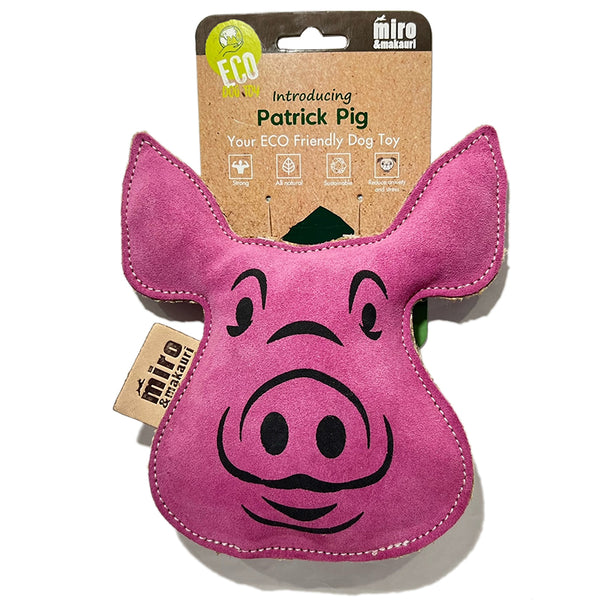 Patrick Pig. Your Eco Friendly Leather Dog Toy. By Miro & Makauri.