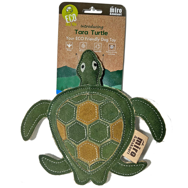 Tara Turtle. Your Eco Friendly Leather Dog Toy. By Miro & Makauri.